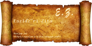 Eszlári Zita névjegykártya