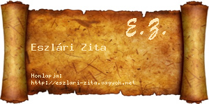Eszlári Zita névjegykártya